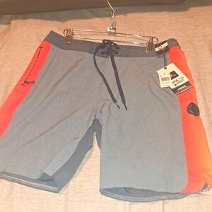 Rip Curl 20 " Mirage Gray and Orange Board Shorts SZ 32